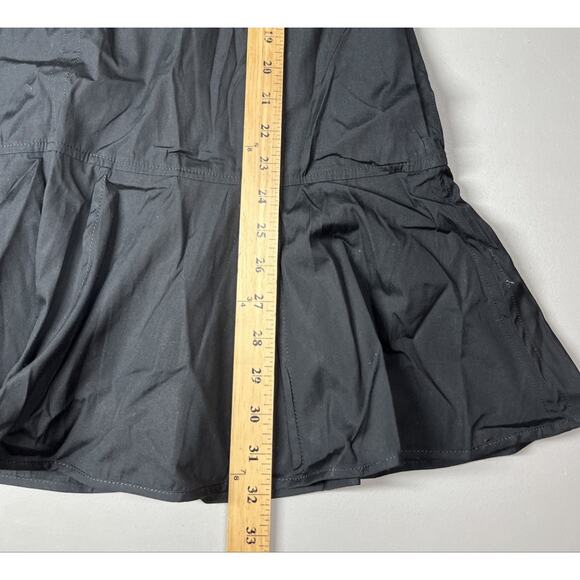 J Crew Delilah Dress in Cotton Poplin Petite Small Black Mini Ruffle Shirtdress - Picture 7 of 10